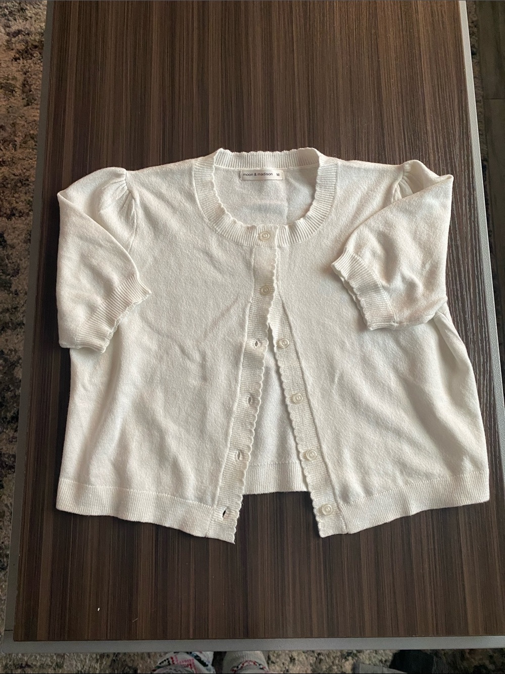 Classic Cream Short-Sleeve Button Cardigan - Women ‼️LISTED UNTIL JUNE 5th‼️